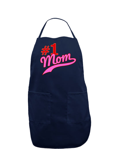 #1 Mom Dark Adult Apron-Bib Apron-TooLoud-Navy-One-Size-Davson Sales