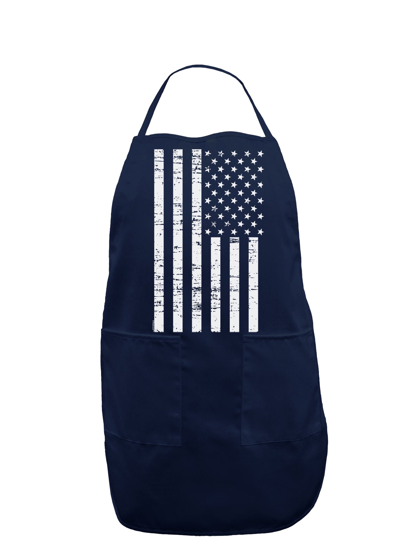 Vintage Black and White USA Flag Dark Adult Apron-Bib Apron-TooLoud-Navy-One-Size-Davson Sales