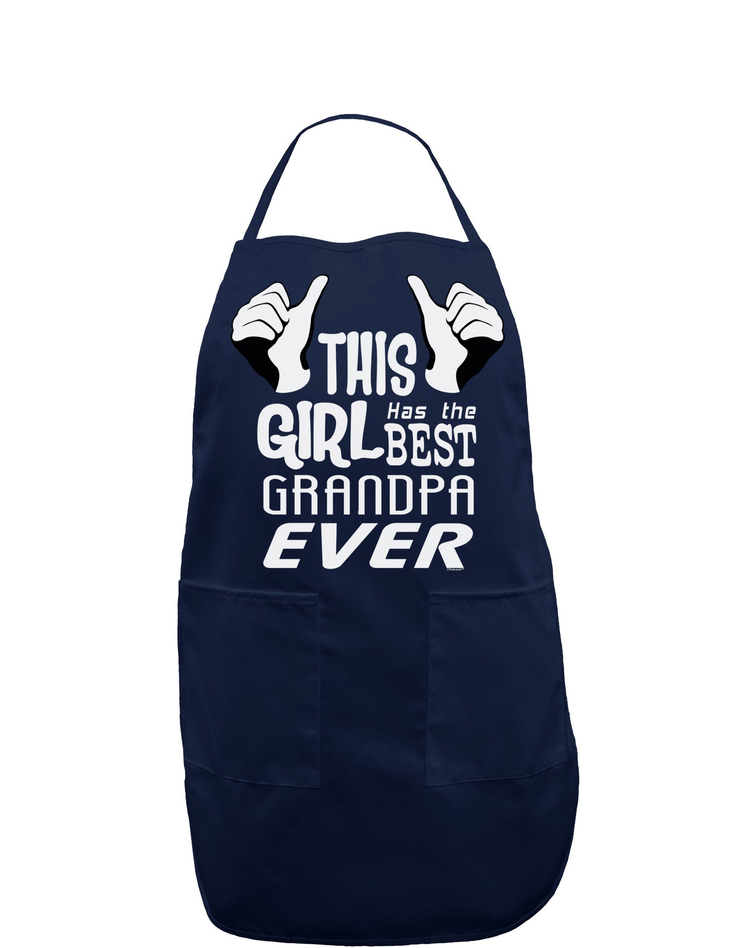 This Girl Has The Best Grandpa Ever Dark Adult Apron-Bib Apron-TooLoud-Navy-One-Size-Davson Sales