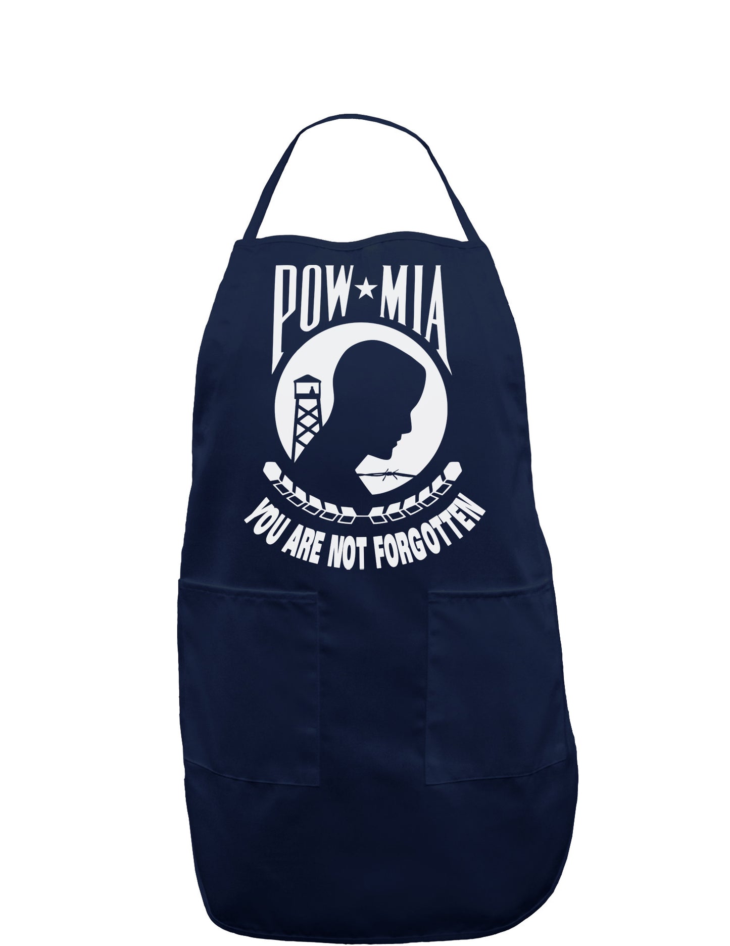 POW MIA Not Forgotten Dark Adult Apron-Bib Apron-TooLoud-Navy-One-Size-Davson Sales