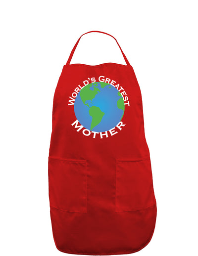 World's Greatest Mother Dark Adult Apron-Bib Apron-TooLoud-Red-One-Size-Davson Sales