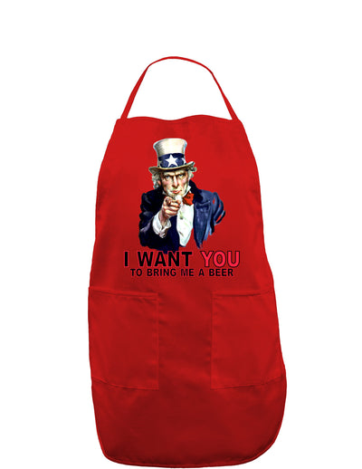 Uncle Sam I Want You to Bring me a Beer Dark Adult Apron-Bib Apron-TooLoud-Red-One-Size-Davson Sales