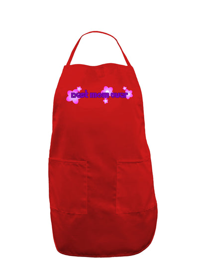 Best Mom Ever Flower Text Dark Adult Apron-Bib Apron-TooLoud-Red-One-Size-Davson Sales