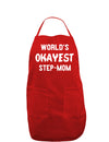 World's Okayest Step-Mom Dark Adult Apron-Bib Apron-TooLoud-Red-One-Size-Davson Sales