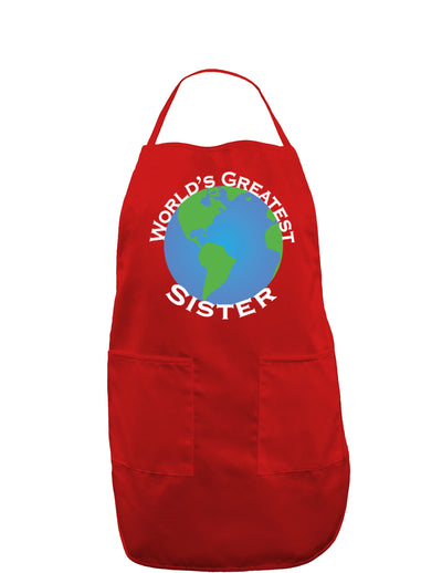 World's Greatest Sister Dark Adult Apron-Bib Apron-TooLoud-Red-One-Size-Davson Sales