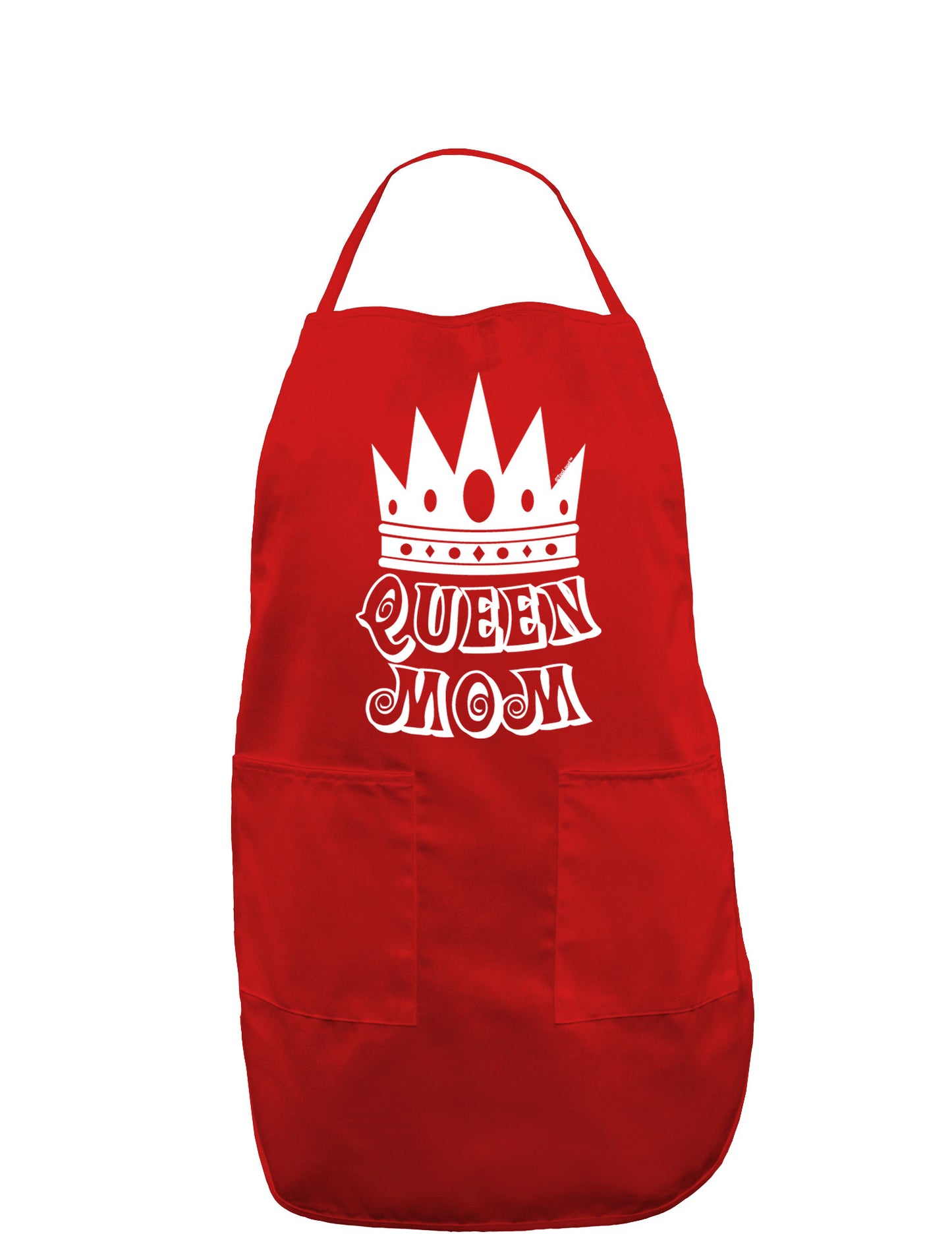 Queen Mom Dark Adult Apron-Bib Apron-TooLoud-Red-One-Size-Davson Sales
