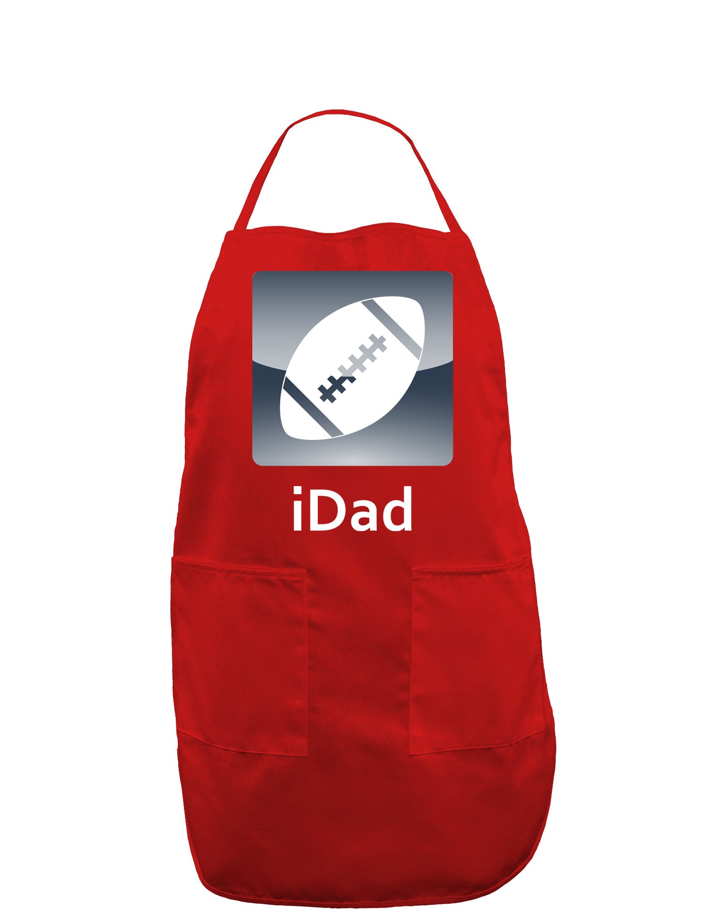 iDad Football Dark Adult Apron-Bib Apron-TooLoud-Red-One-Size-Davson Sales