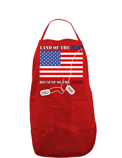 Home of the Free Because of the Brave Dark Adult Apron-Bib Apron-TooLoud-Red-One-Size-Davson Sales