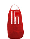 Vintage Black and White USA Flag Dark Adult Apron-Bib Apron-TooLoud-Red-One-Size-Davson Sales