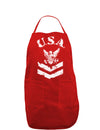 USA Military Navy Stencil Logo Dark Adult Apron-Bib Apron-TooLoud-Red-One-Size-Davson Sales