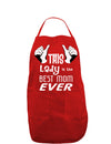 This Lady is the Best Mom Ever Dark Adult Apron-Bib Apron-TooLoud-Red-One-Size-Davson Sales