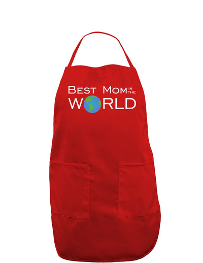 Best Mom in the World Dark Adult Apron-Bib Apron-TooLoud-Red-One-Size-Davson Sales