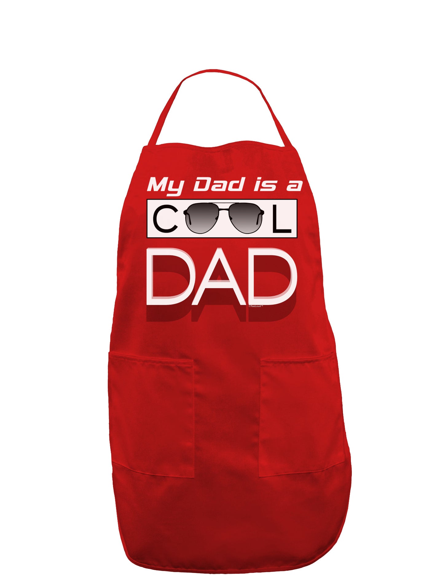 My Dad is a Cool Dad Dark Adult Apron-Bib Apron-TooLoud-Red-One-Size-Davson Sales