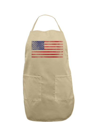 Weathered American Flag Adult Apron-Bib Apron-TooLoud-Khaki-One-Size-Davson Sales