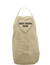 Best Mom Ever Heart Text Adult Apron-Bib Apron-TooLoud-Khaki-One-Size-Davson Sales