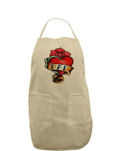 Tattoo Heart Dad Adult Apron-Bib Apron-TooLoud-Khaki-One-Size-Davson Sales