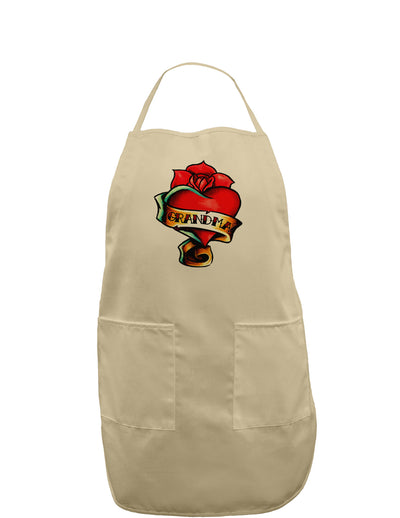 Tattoo Heart Grandma Adult Apron-Bib Apron-TooLoud-Khaki-One-Size-Davson Sales