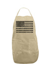 Distressed Black and White American Flag Adult Apron-Bib Apron-TooLoud-Khaki-One-Size-Davson Sales