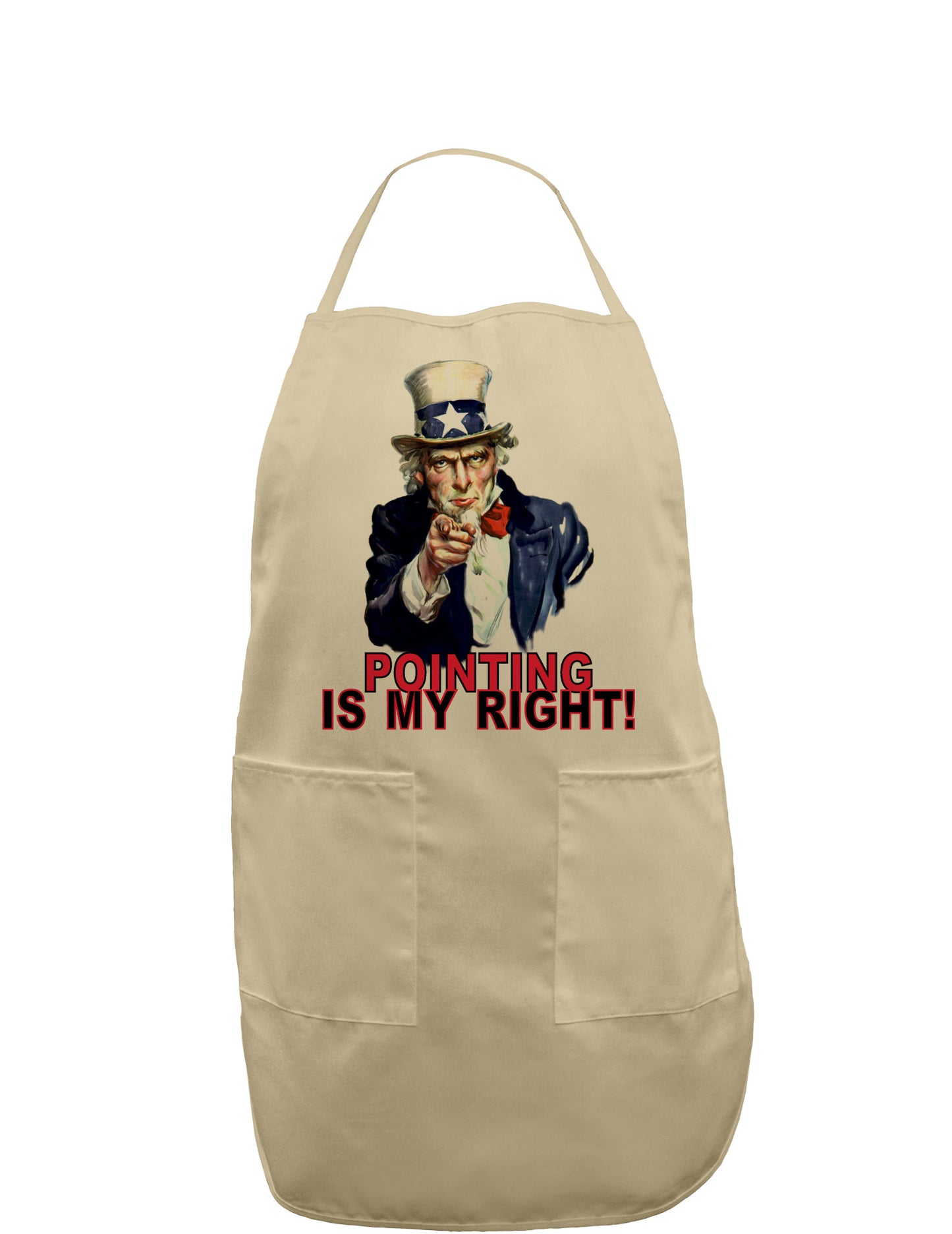 Uncle Sam Pointing is my Right Adult Apron-Bib Apron-TooLoud-Khaki-One-Size-Davson Sales