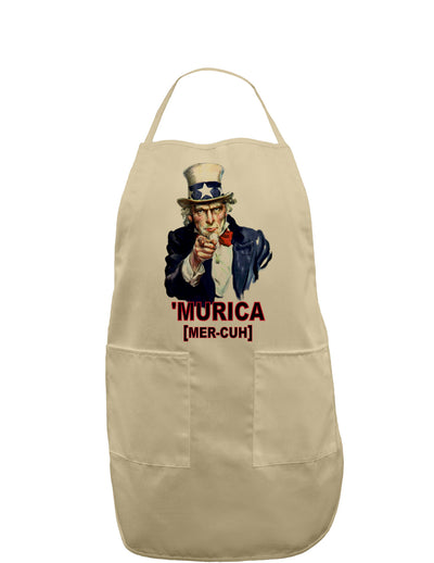 Uncle Sam Merica Adult Apron-Bib Apron-TooLoud-Khaki-One-Size-Davson Sales