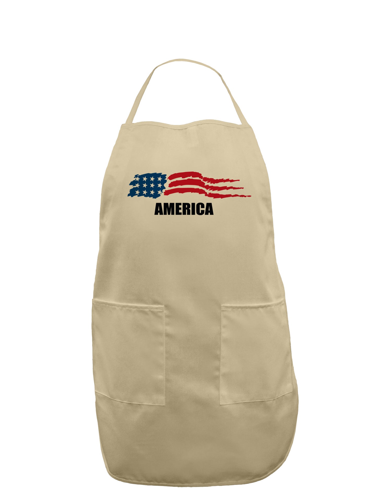 America Flag Adult Apron-Bib Apron-TooLoud-Khaki-One-Size-Davson Sales