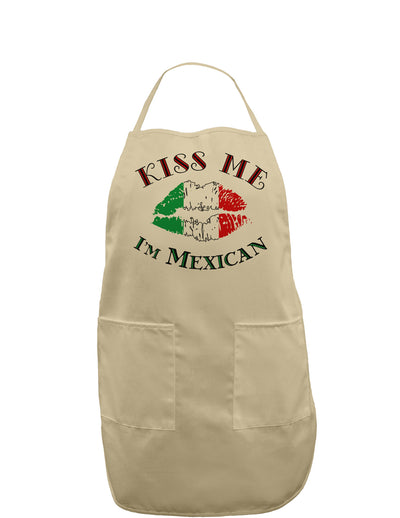 Kiss Me I'm Mexican Adult Apron-Bib Apron-TooLoud-Khaki-One-Size-Davson Sales