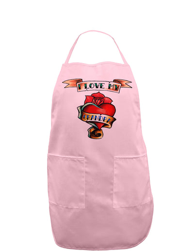 Tattoo Heart I Love My Grandpa Adult Apron-Bib Apron-TooLoud-Light-Pink-One-Size-Davson Sales