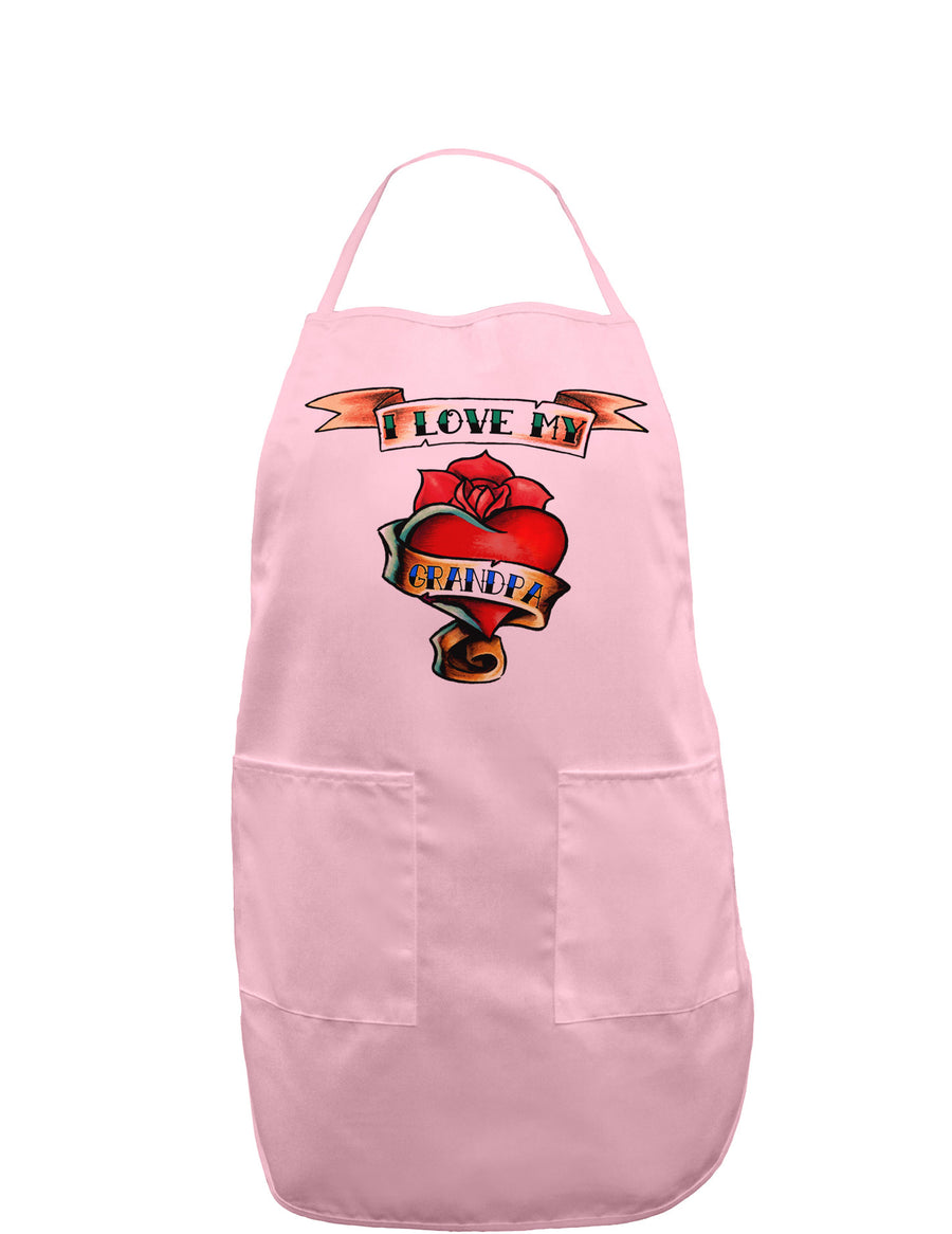 Tattoo Heart I Love My Grandpa Adult Apron-Bib Apron-TooLoud-White-One-Size-Davson Sales