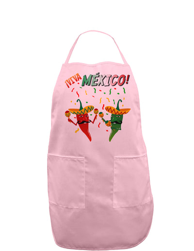 Viva Mexco Chili Peppers Adult Apron-Bib Apron-TooLoud-Light-Pink-One-Size-Davson Sales