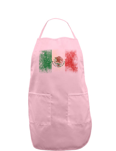 Distressed Mexican Flag Adult Apron-Bib Apron-TooLoud-Light-Pink-One-Size-Davson Sales