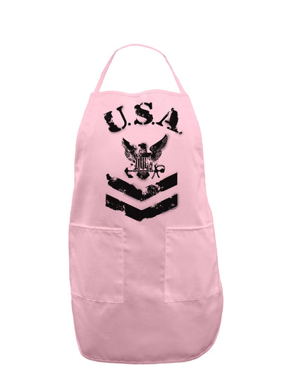 USA Military Navy Stencil Logo Adult Apron-Bib Apron-TooLoud-Light-Pink-One-Size-Davson Sales