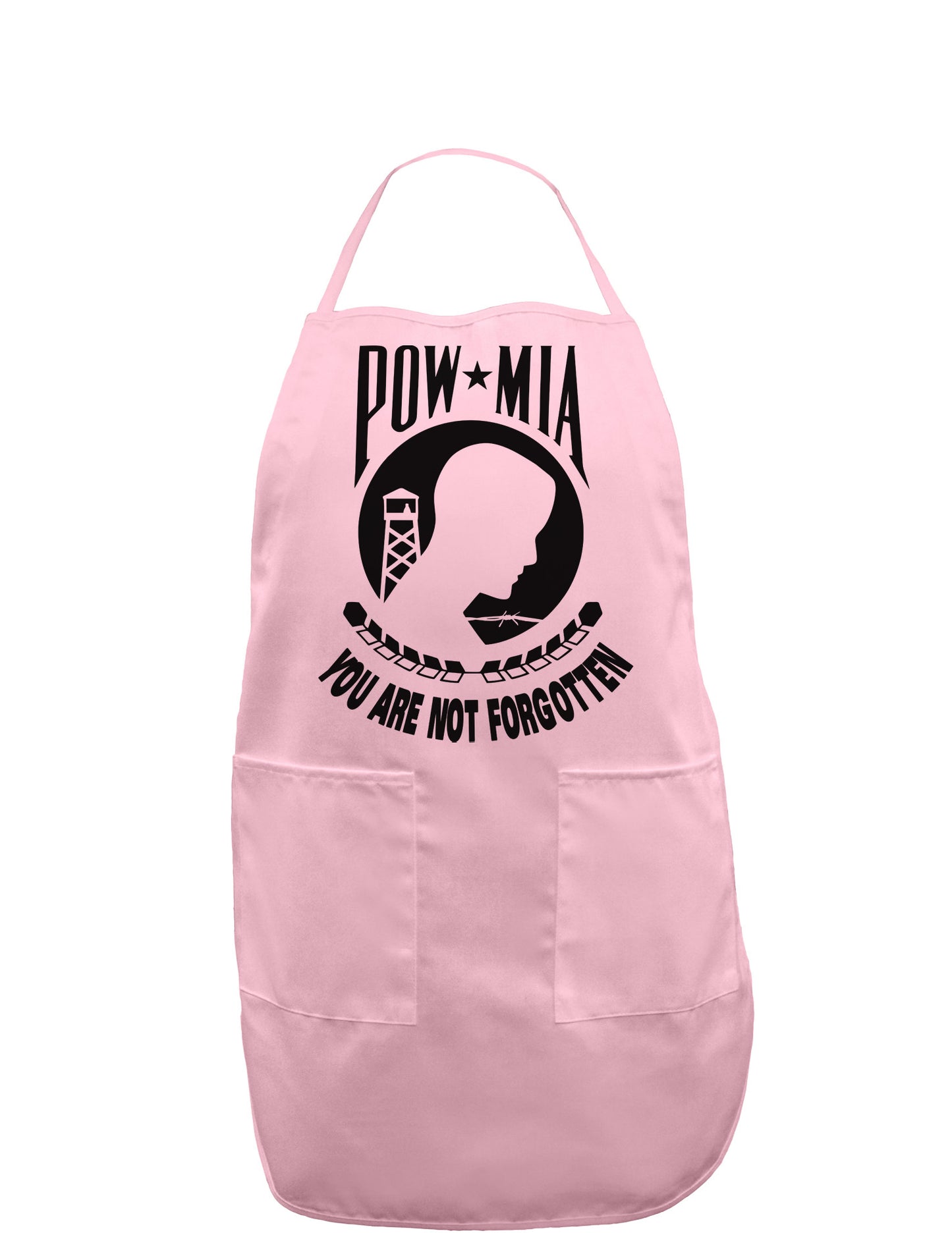 POW MIA Not Forgotten Adult Apron-Bib Apron-TooLoud-Light-Pink-One-Size-Davson Sales