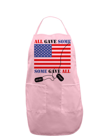 All Gave Some Some Gave All Adult Apron-Bib Apron-TooLoud-Light-Pink-One-Size-Davson Sales