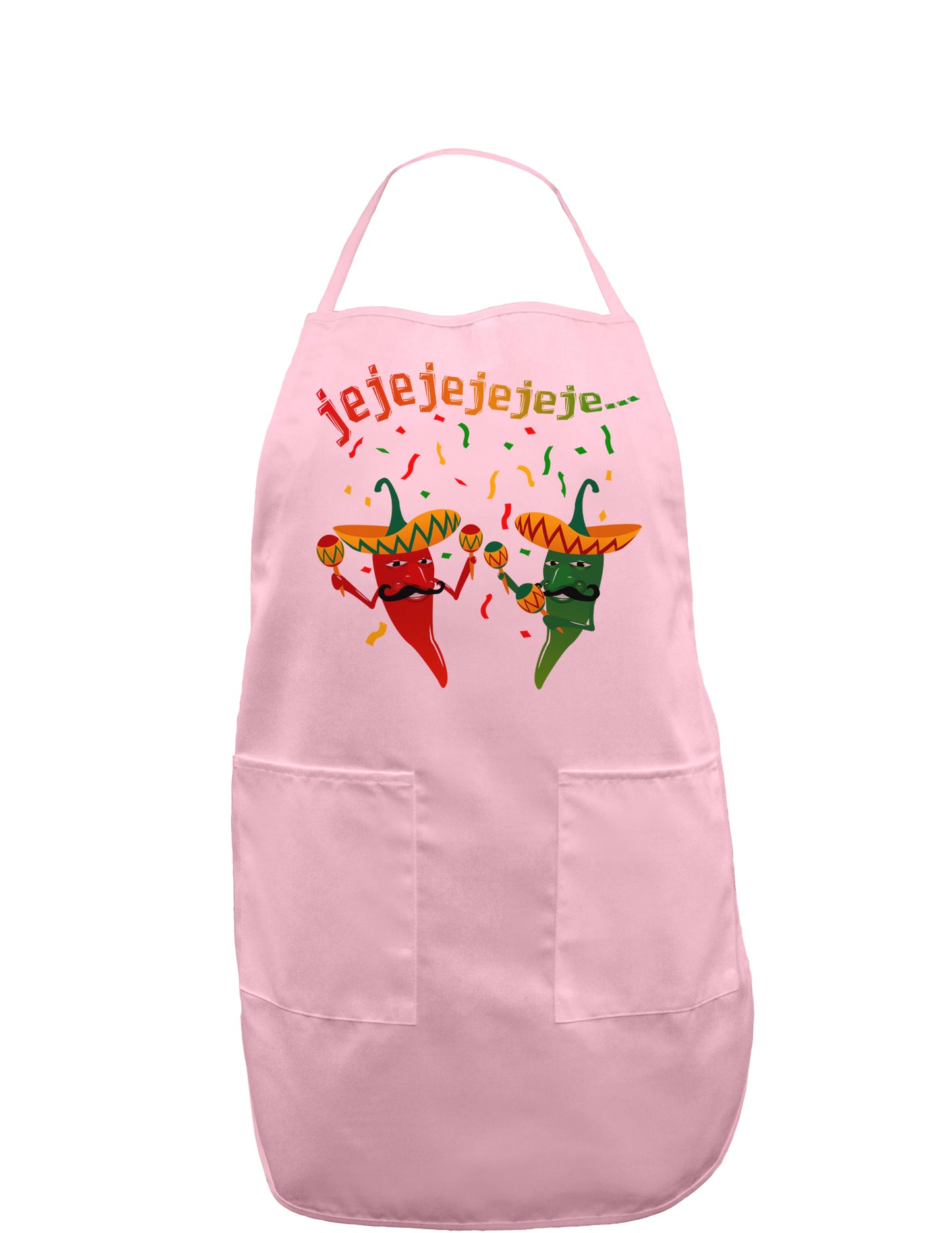 Jejeje Mexican Chili Peppers Adult Apron-Bib Apron-TooLoud-Light-Pink-One-Size-Davson Sales