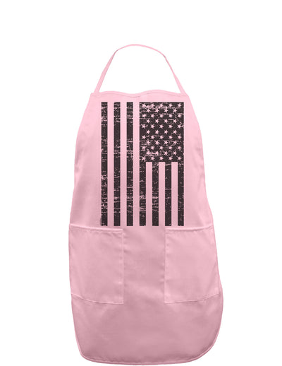 Vintage Black and White USA Flag Adult Apron-Bib Apron-TooLoud-Light-Pink-One-Size-Davson Sales