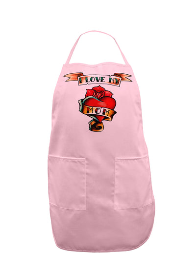 Tattoo Heart I Love My Mom Adult Apron-Bib Apron-TooLoud-Light-Pink-One-Size-Davson Sales