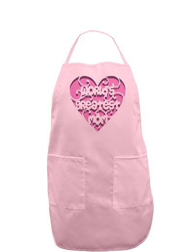 World's Greatest Mom Heart Adult Apron-Bib Apron-TooLoud-Light-Pink-One-Size-Davson Sales