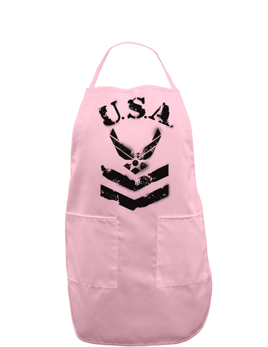 USA Military Air Force Stencil Logo Adult Apron-Bib Apron-TooLoud-White-One-Size-Davson Sales