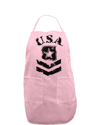 USA Military Army Stencil Logo Adult Apron-Bib Apron-TooLoud-Light-Pink-One-Size-Davson Sales