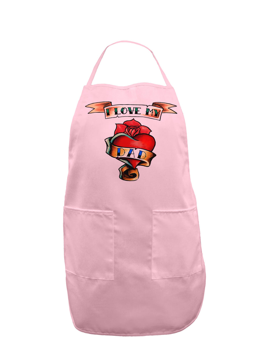 Tattoo Heart I Love My Dad Adult Apron-Bib Apron-TooLoud-White-One-Size-Davson Sales