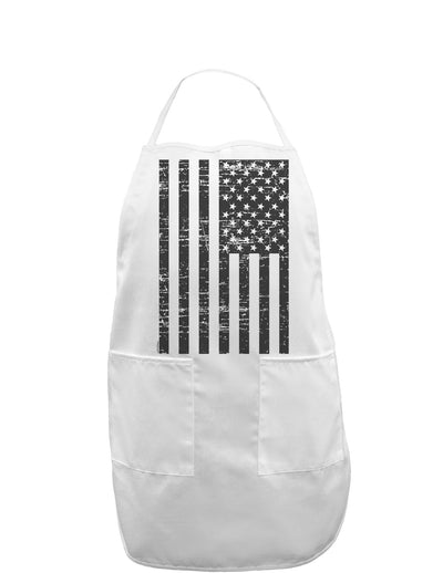 Vintage Black and White USA Flag Adult Apron-Bib Apron-TooLoud-White-One-Size-Davson Sales