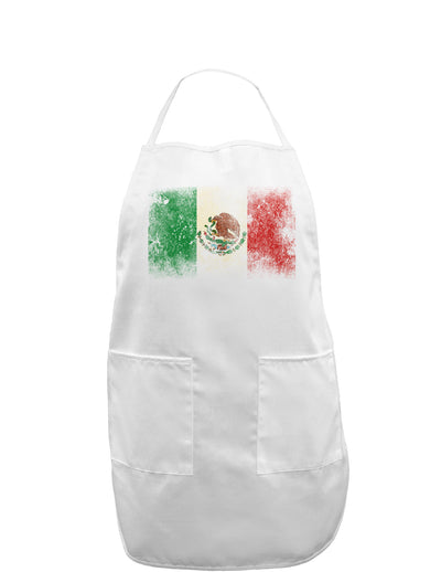 Distressed Mexican Flag Adult Apron-Bib Apron-TooLoud-White-One-Size-Davson Sales