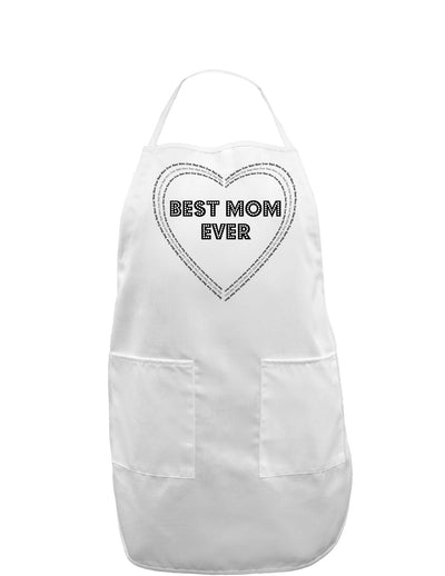 Best Mom Ever Heart Text Adult Apron-Bib Apron-TooLoud-White-One-Size-Davson Sales