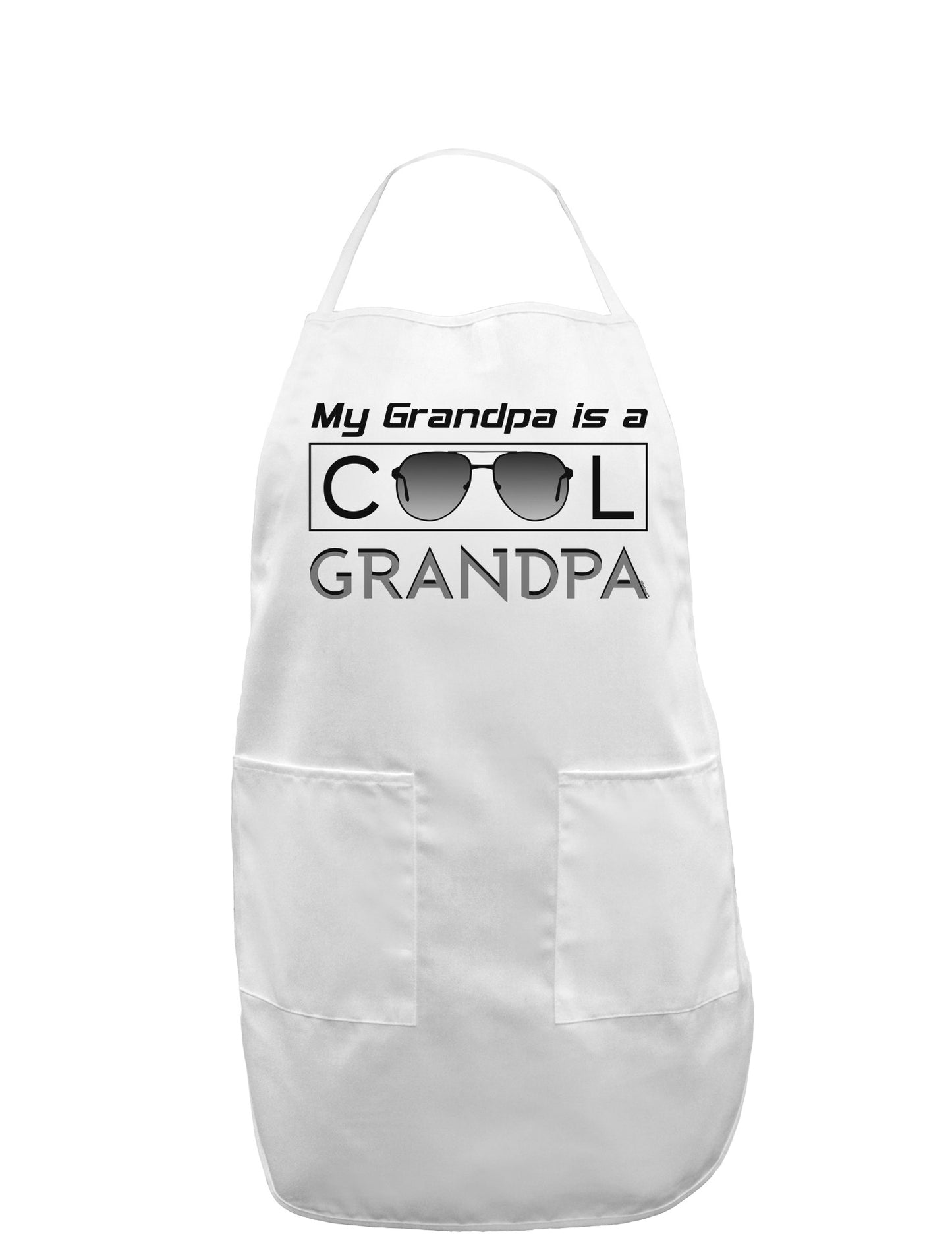 My Grandpa is a Cool Grandpa Adult Apron-Bib Apron-TooLoud-White-One-Size-Davson Sales