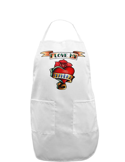 Tattoo Heart I Love My Grandpa Adult Apron-Bib Apron-TooLoud-White-One-Size-Davson Sales