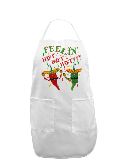 Feelin Hot Hot Hot Chili Peppers Adult Apron-Bib Apron-TooLoud-White-One-Size-Davson Sales