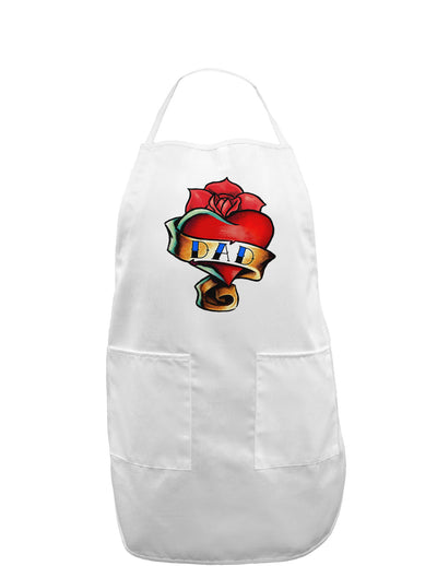 Tattoo Heart Dad Adult Apron-Bib Apron-TooLoud-White-One-Size-Davson Sales