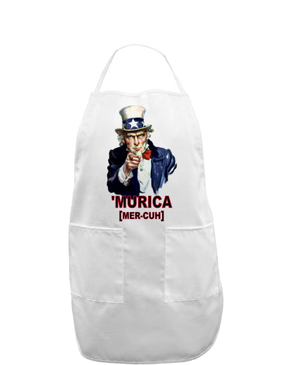 Uncle Sam Merica Adult Apron-Bib Apron-TooLoud-White-One-Size-Davson Sales