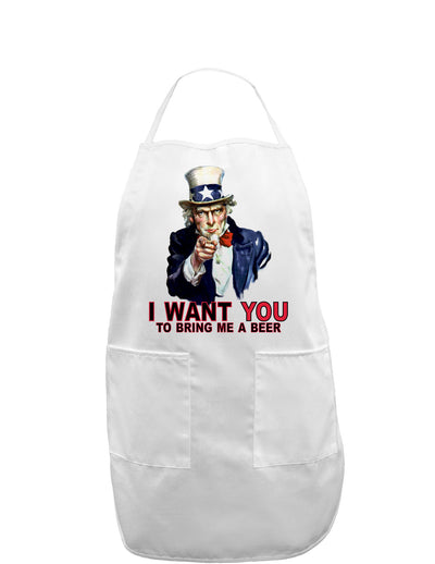 Uncle Sam I Want You to Bring me a Beer Adult Apron-Bib Apron-TooLoud-White-One-Size-Davson Sales