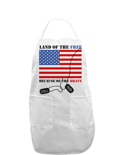 Home of the Free Because of the Brave Adult Apron-Bib Apron-TooLoud-White-One-Size-Davson Sales